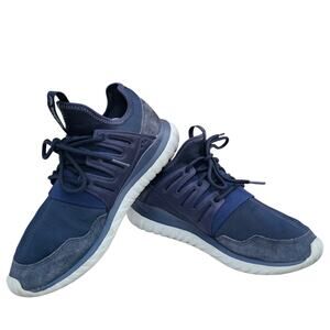 Adidas Tubular Radial Sneakers Size 10 Navy Blue Running Training Shoes Suede